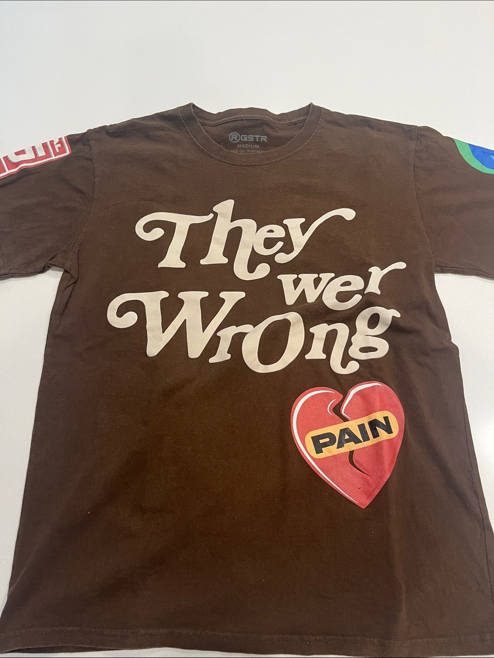 Brown Graphic Tee - "They Wer Wrong" Heart Print